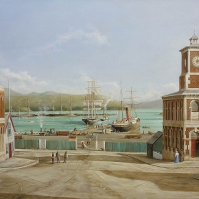 Lyttelton Port from Norwich Quay 1892